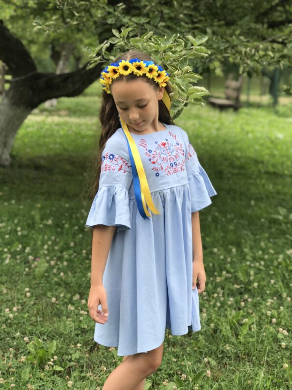 Віночок з стрічками жовто блакитний