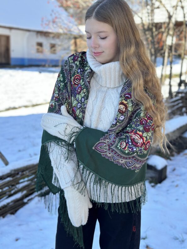 хустка павунка зелена хустка українська зелена