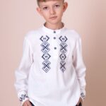 дитяча вишиванка для школи синя вишивка