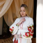 Вишиванка жіноча Калинова гармонія з калиною та поясом